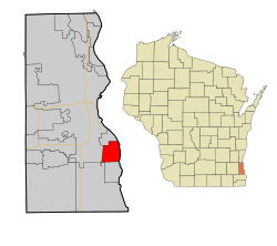 Milwaukee County Wisconsin incorporated and unincorporated areas Cudhady highlighted